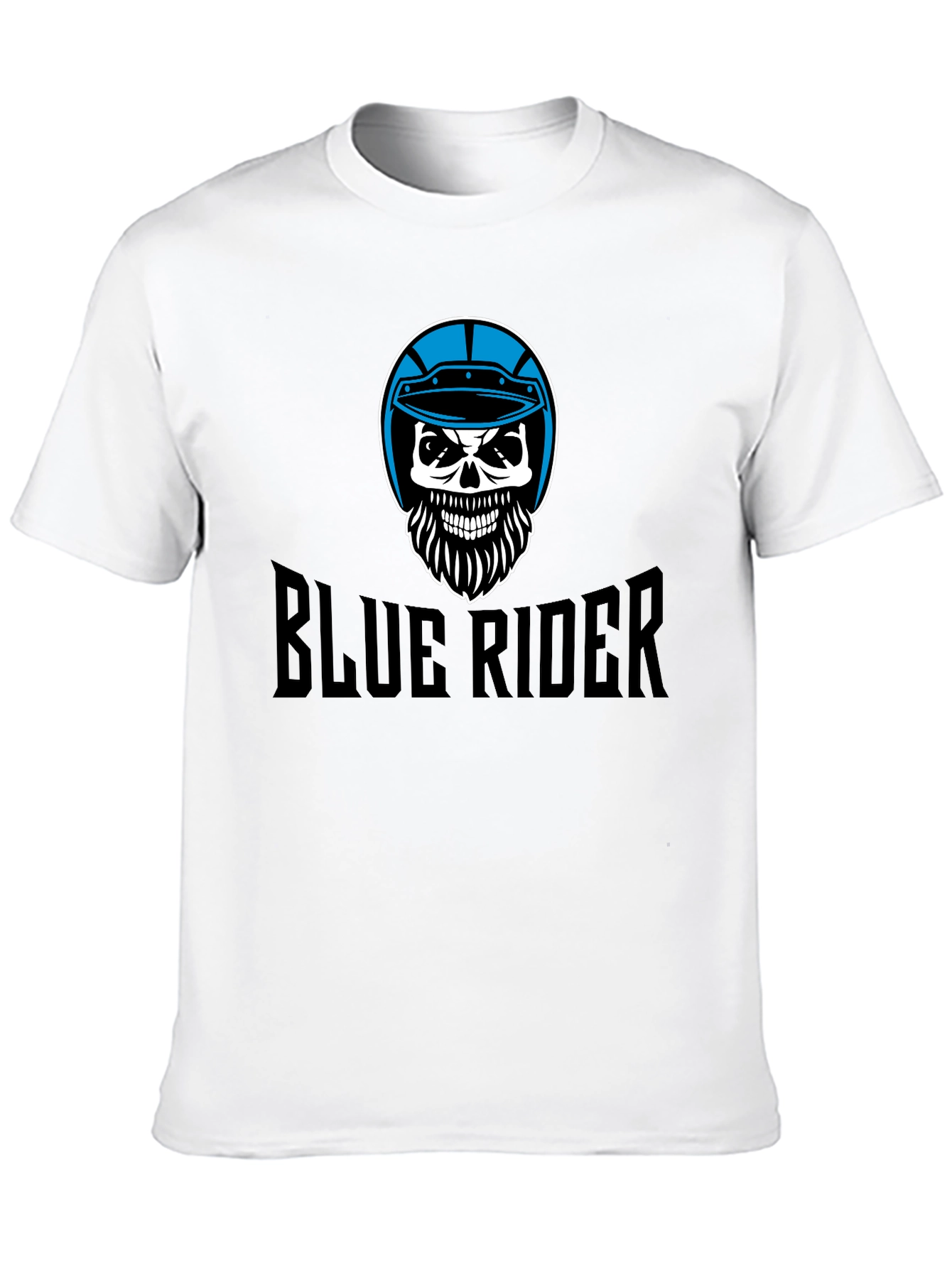 Blue Rider Skull T-Shirt - Black Graphic Tee