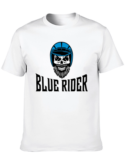 Blue Rider Skull T-Shirt - Black Graphic Tee
