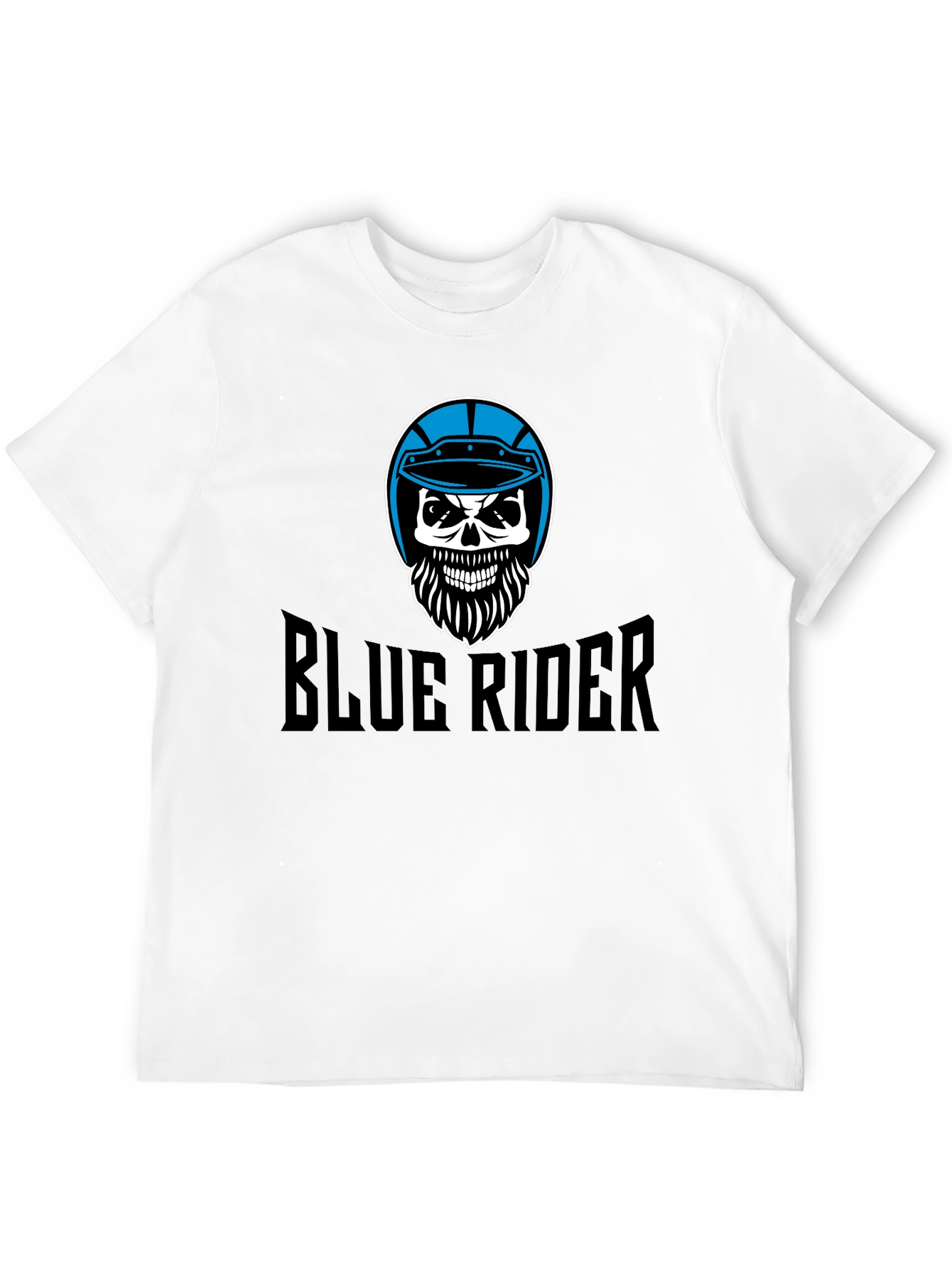 Blue Rider Skull T-Shirt - Black Graphic Tee