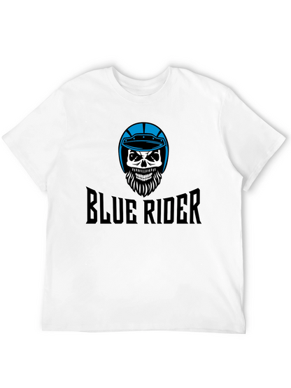 Blue Rider Skull T-Shirt - Black Graphic Tee