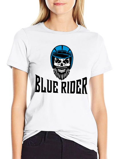 Blue Rider Skull T-Shirt - Black Graphic Tee