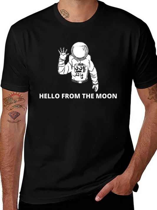 Hello From the Moon Graphic Tee - Astronaut Shirt