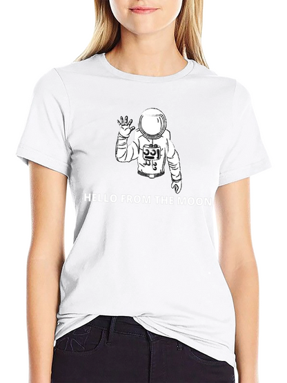 Hello From the Moon Graphic Tee - Astronaut Shirt