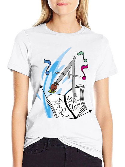 Artistic Tee: Compass Brush & Musical Notes