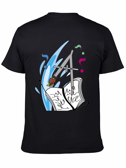 Artistic Tee: Compass Brush & Musical Notes