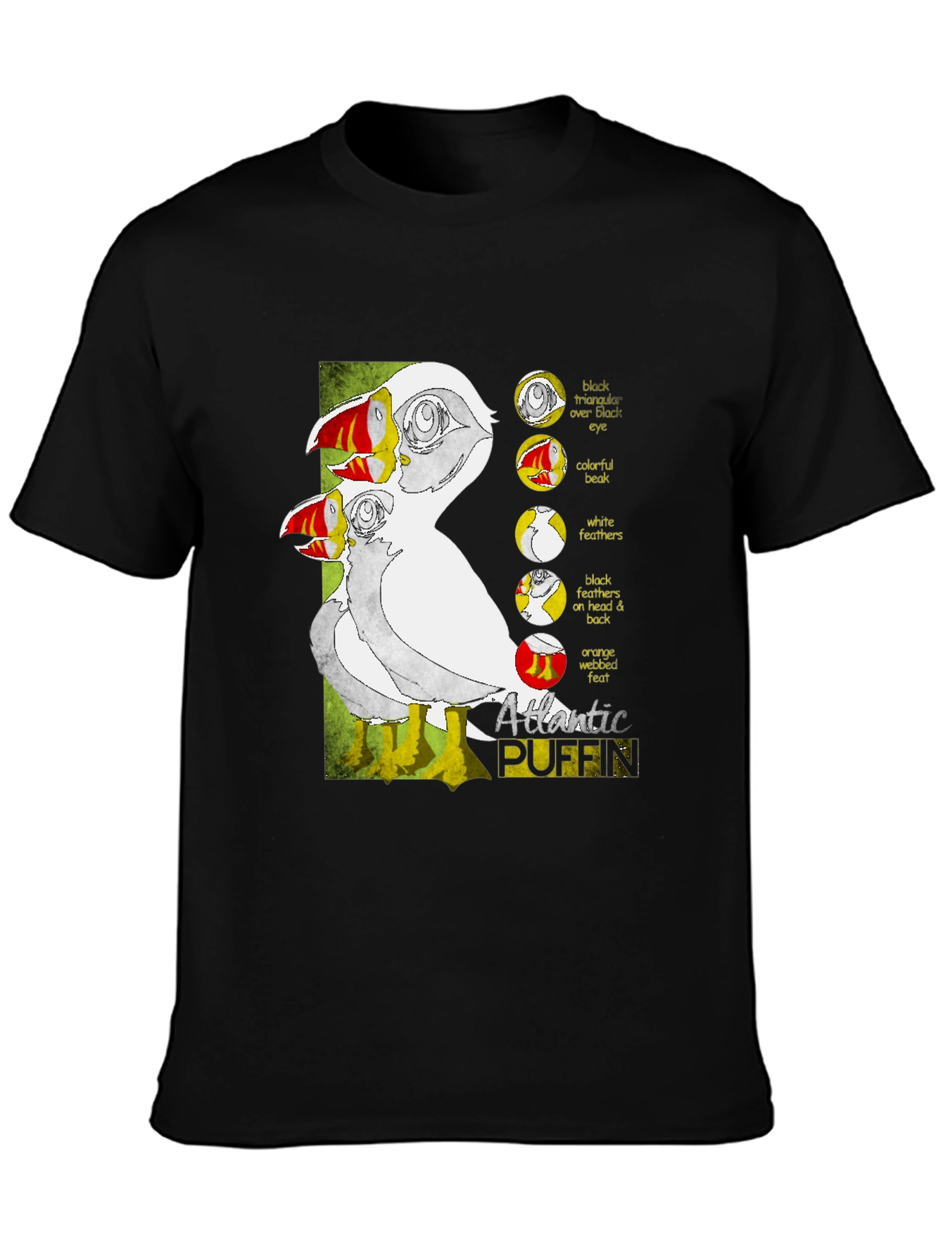 Atlantic Puffin Graphic Tee - Black