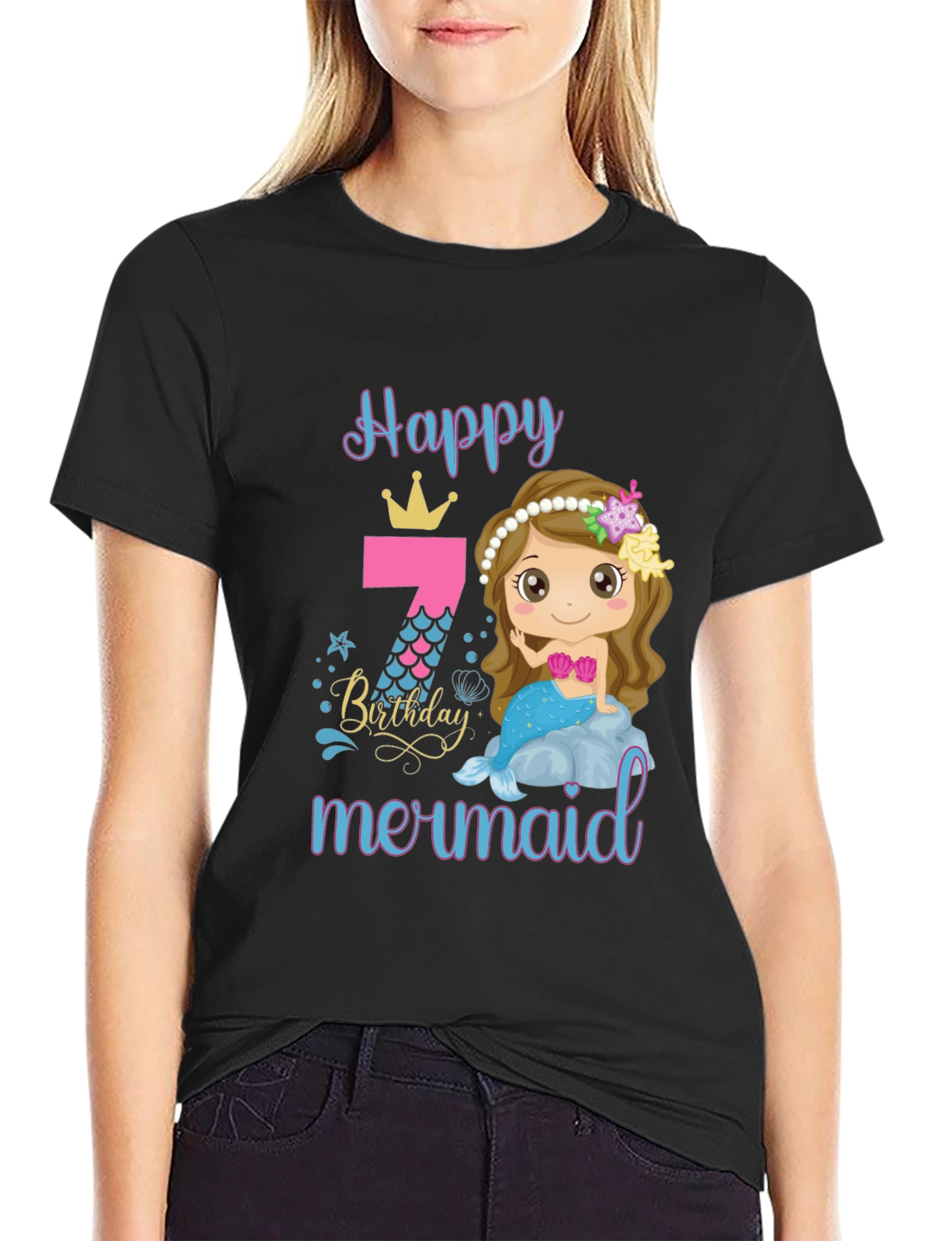 Happy Mermaid Birthday T-Shirt