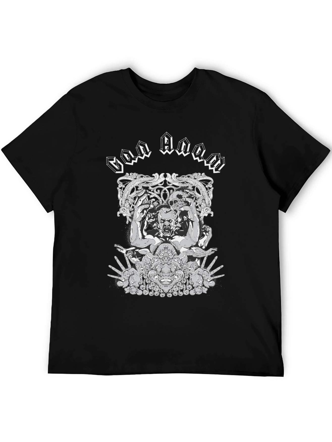 God Doom Graphic Print Black T-Shirt