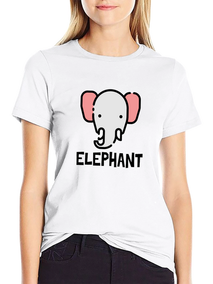 Elephant Graphic Tee - Black Cotton T-Shirt