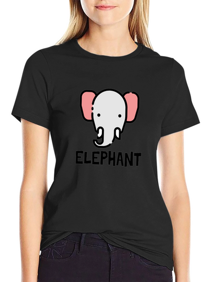 Elephant Graphic Tee - Black Cotton T-Shirt