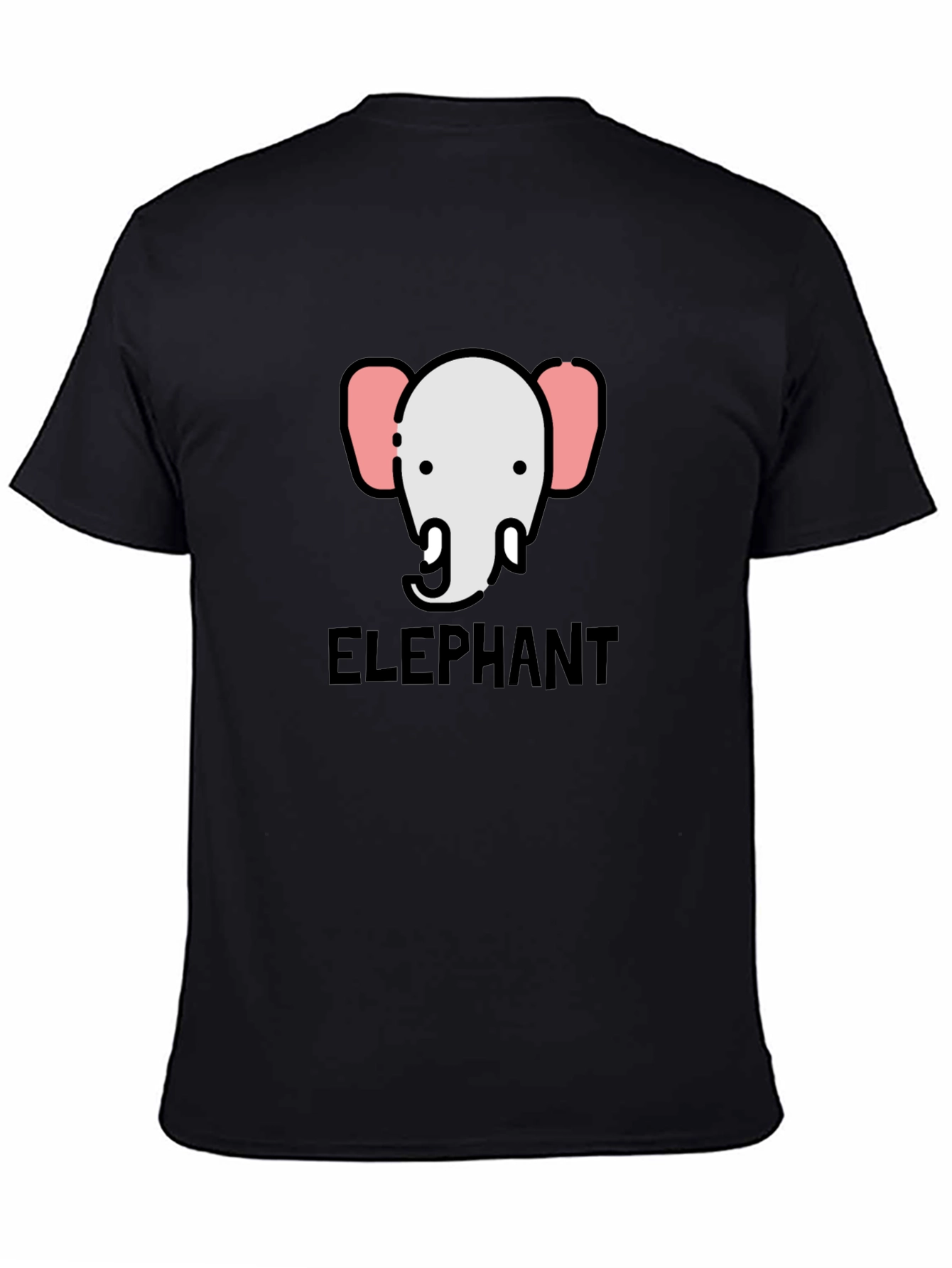 Elephant Graphic Tee - Black Cotton T-Shirt