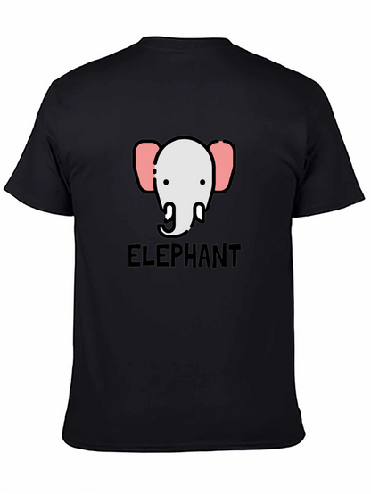 Elephant Graphic Tee - Black Cotton T-Shirt