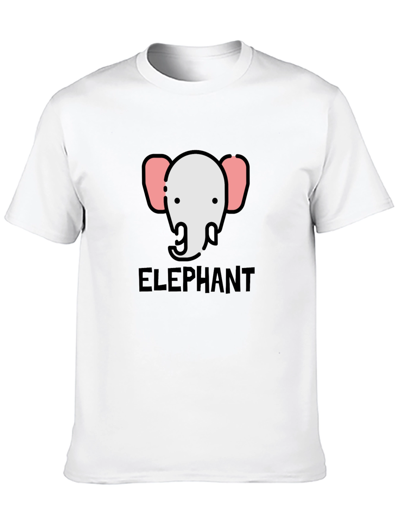 Elephant Graphic Tee - Black Cotton T-Shirt
