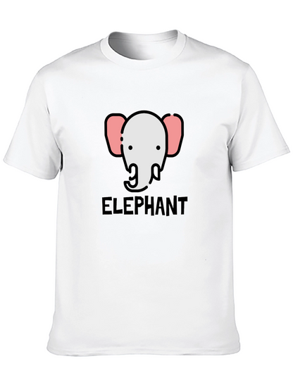 Elephant Graphic Tee - Black Cotton T-Shirt