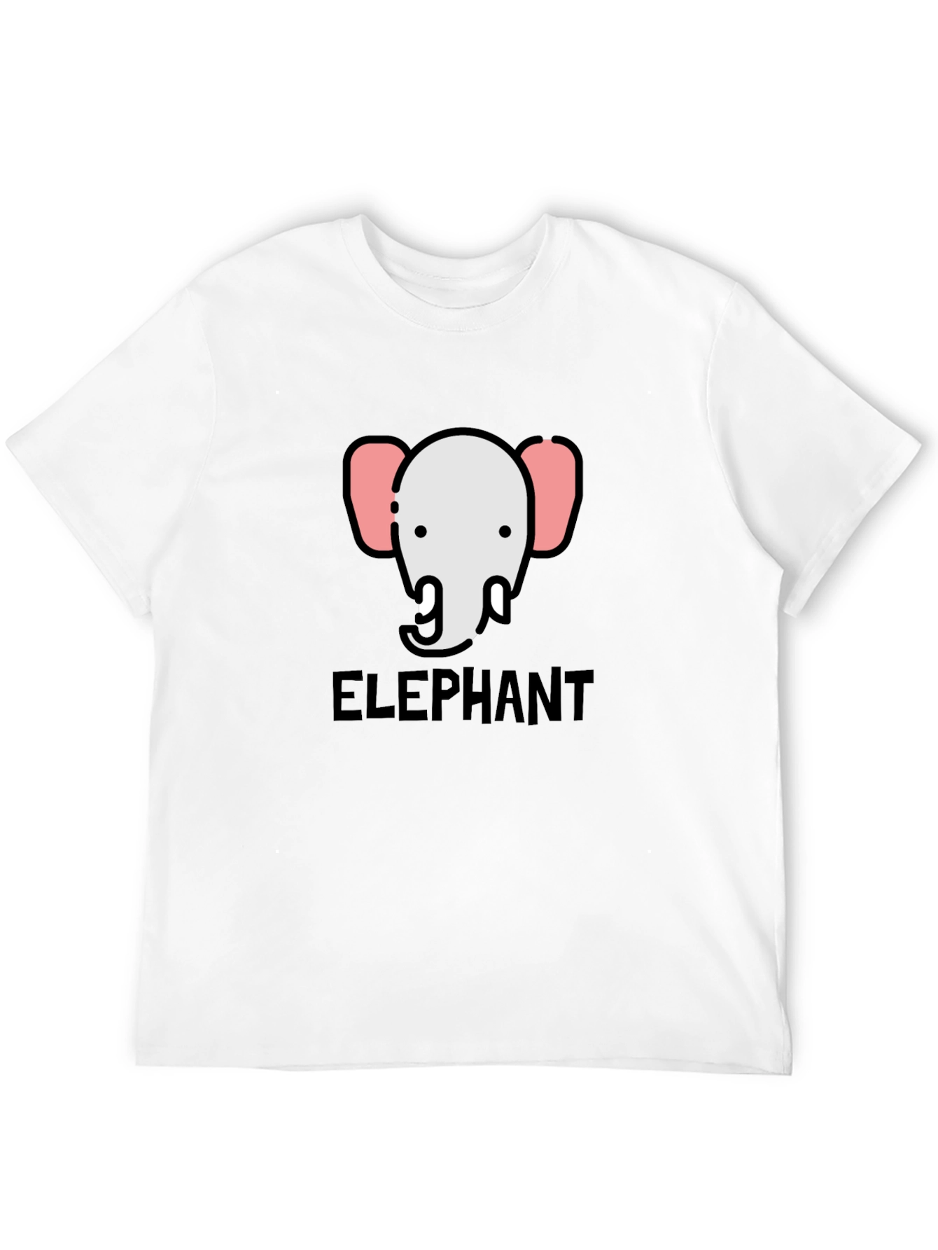 Elephant Graphic Tee - Black Cotton T-Shirt
