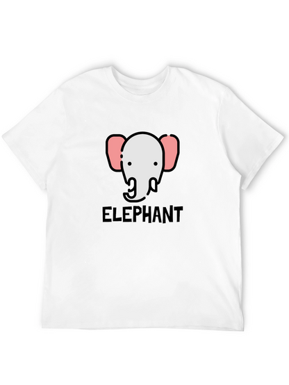 Elephant Graphic Tee - Black Cotton T-Shirt