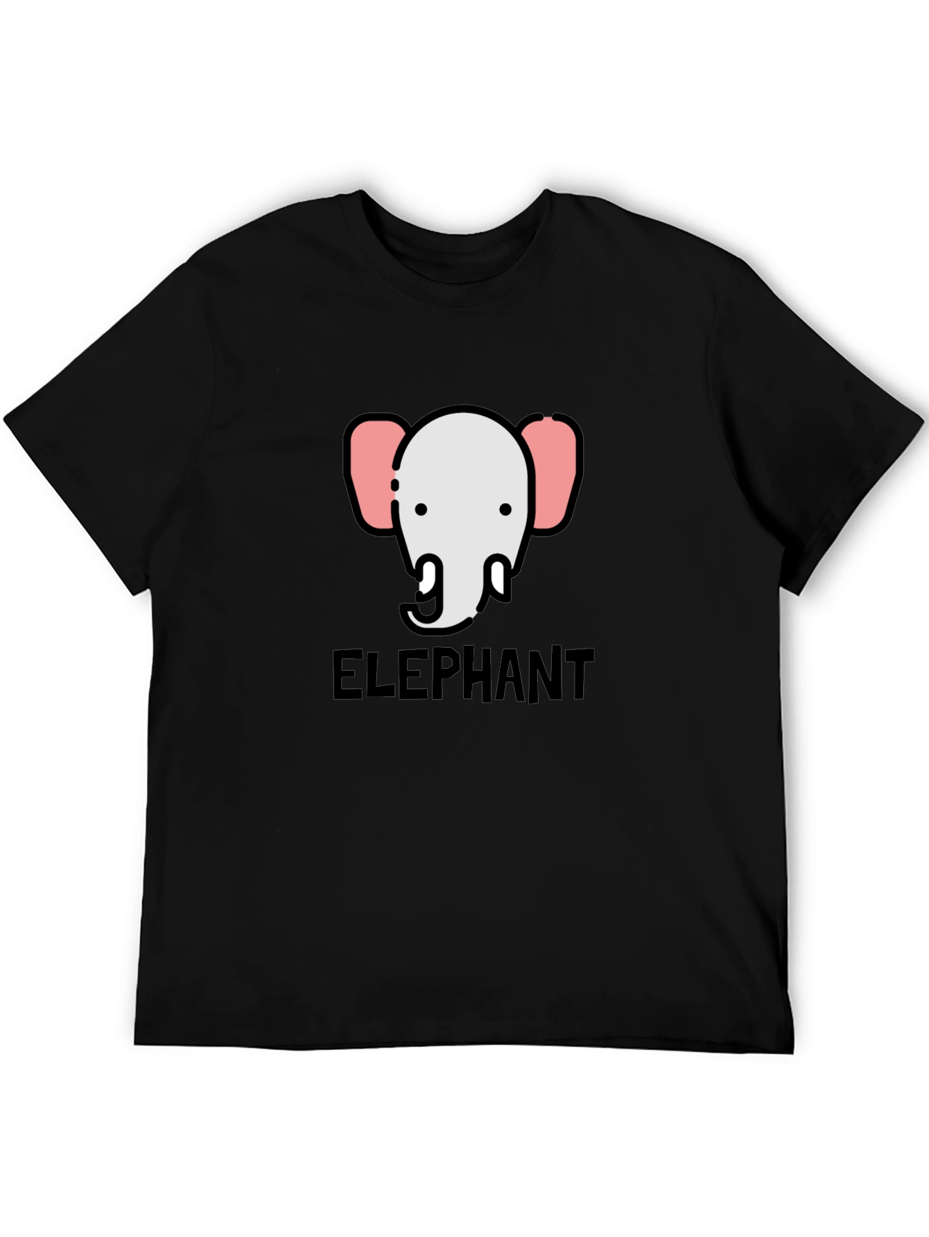 Elephant Graphic Tee - Black Cotton T-Shirt