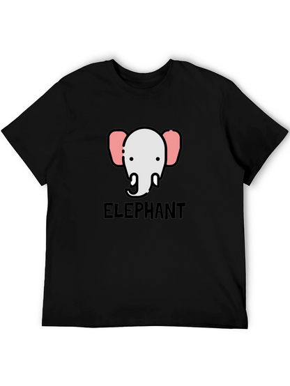 Elephant Graphic Tee - Black Cotton T-Shirt