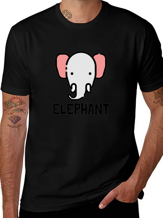 Elephant Graphic Tee - Black Cotton T-Shirt