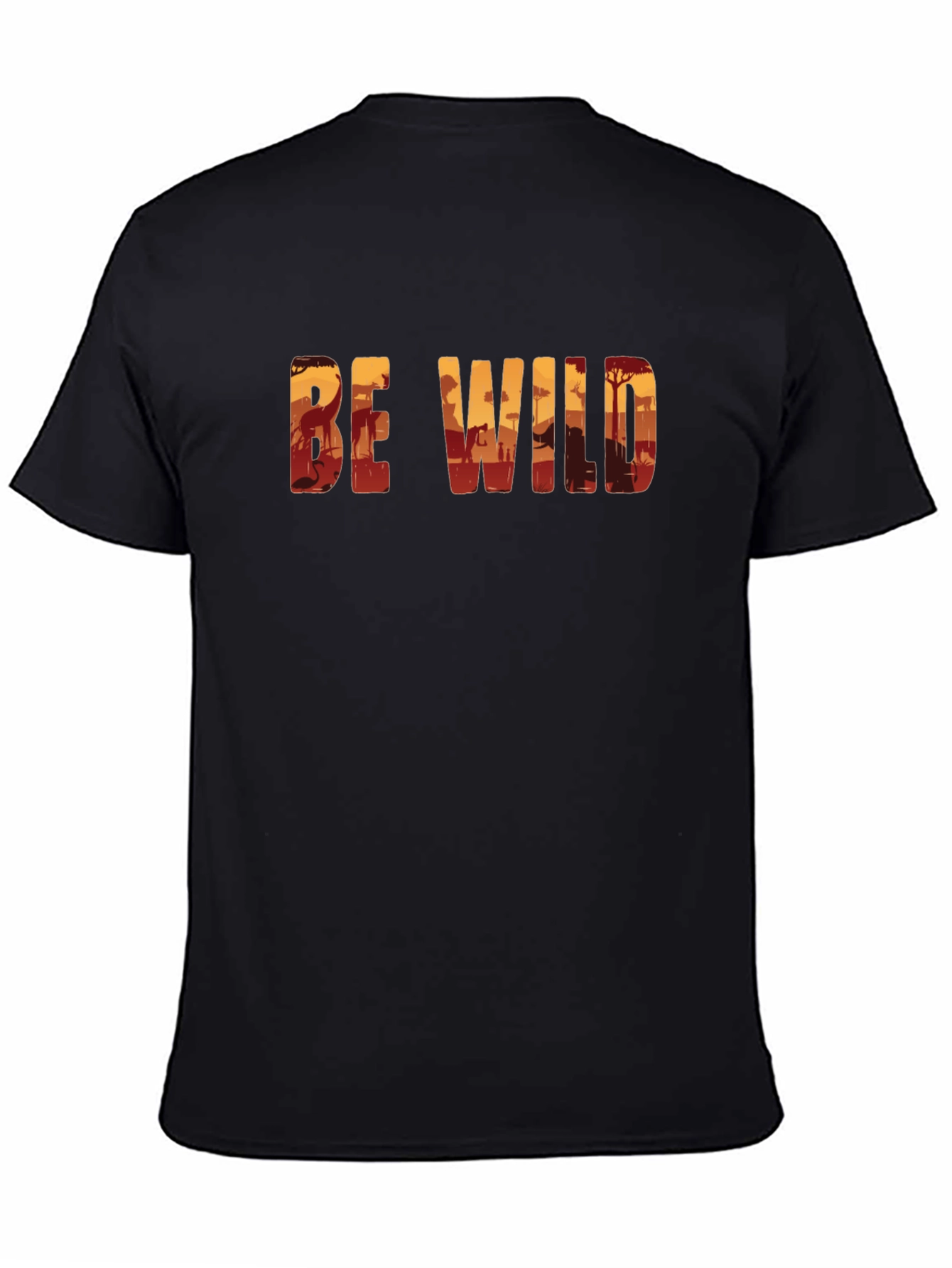 Be Wild Safari Graphic Black T-Shirt