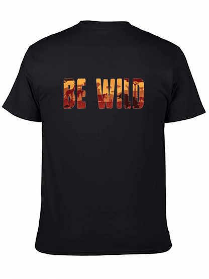 Be Wild Safari Graphic Black T-Shirt