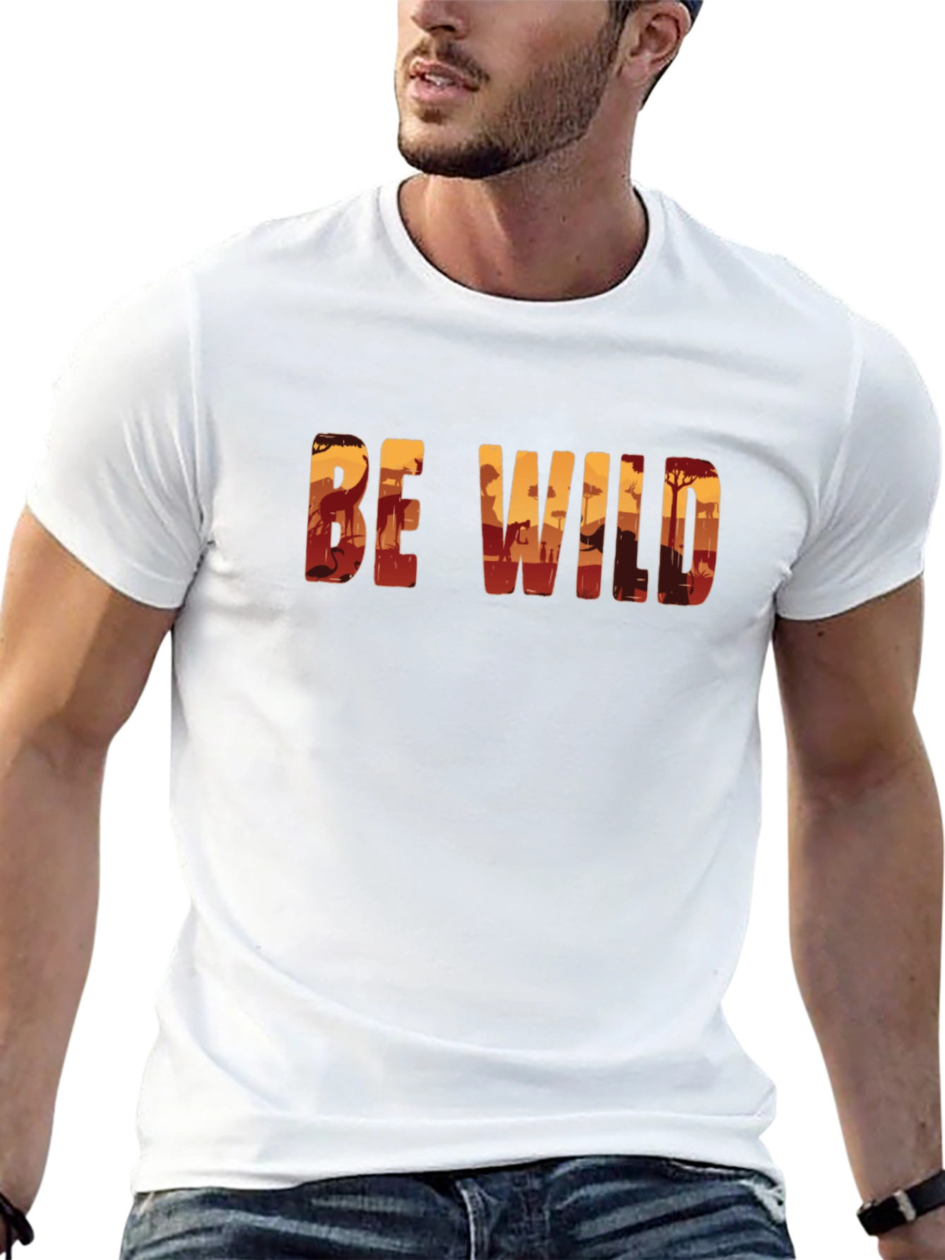 Be Wild Safari Graphic Black T-Shirt