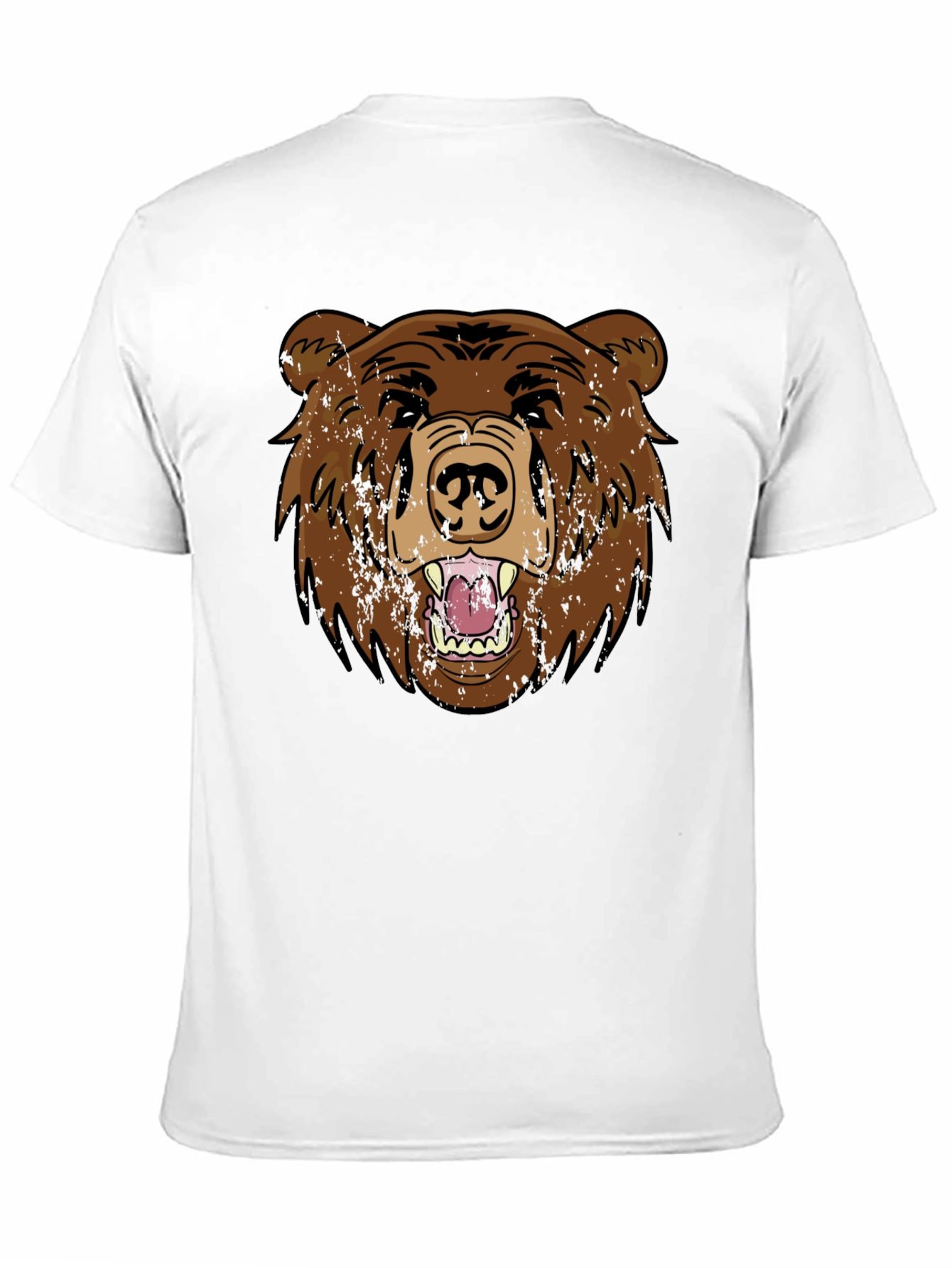 Grizzly Bear Graphic Tee - Black Cotton T-Shirt