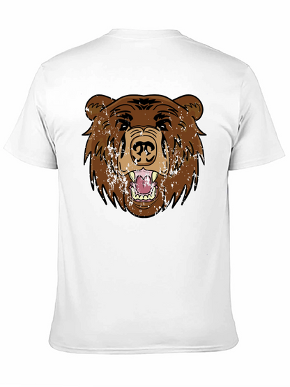 Grizzly Bear Graphic Tee - Black Cotton T-Shirt