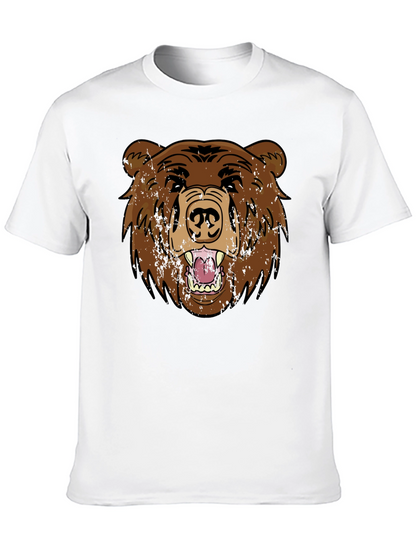Grizzly Bear Graphic Tee - Black Cotton T-Shirt