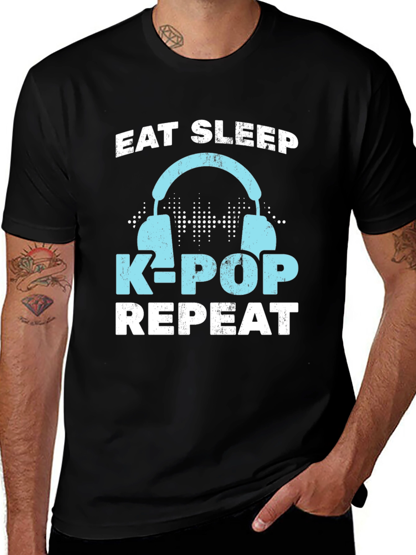 Eat Sleep K-Pop Repeat Graphic Tee