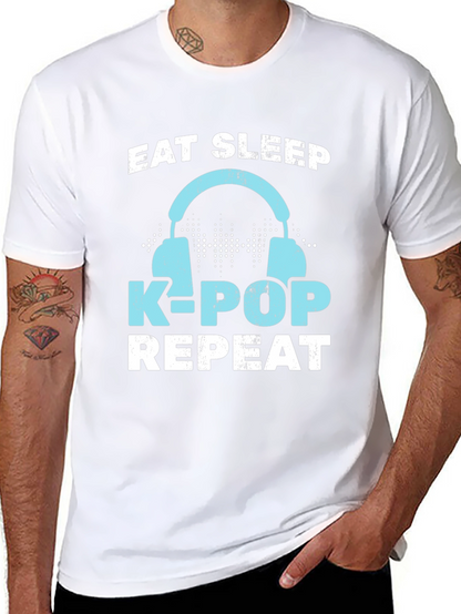 Eat Sleep K-Pop Repeat Graphic Tee