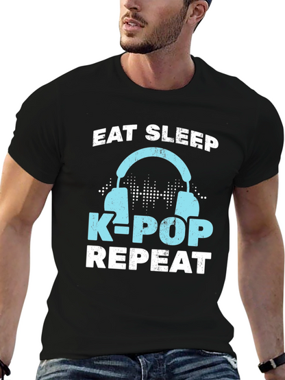 Eat Sleep K-Pop Repeat Graphic Tee
