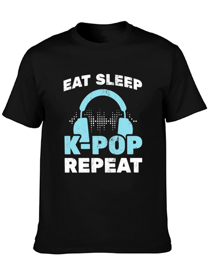 Eat Sleep K-Pop Repeat Graphic Tee