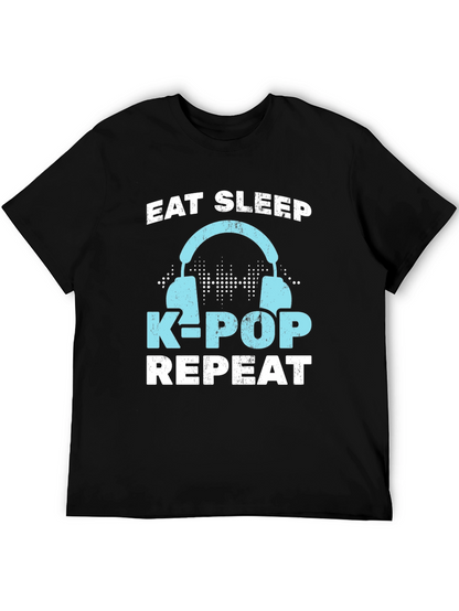 Eat Sleep K-Pop Repeat Graphic Tee