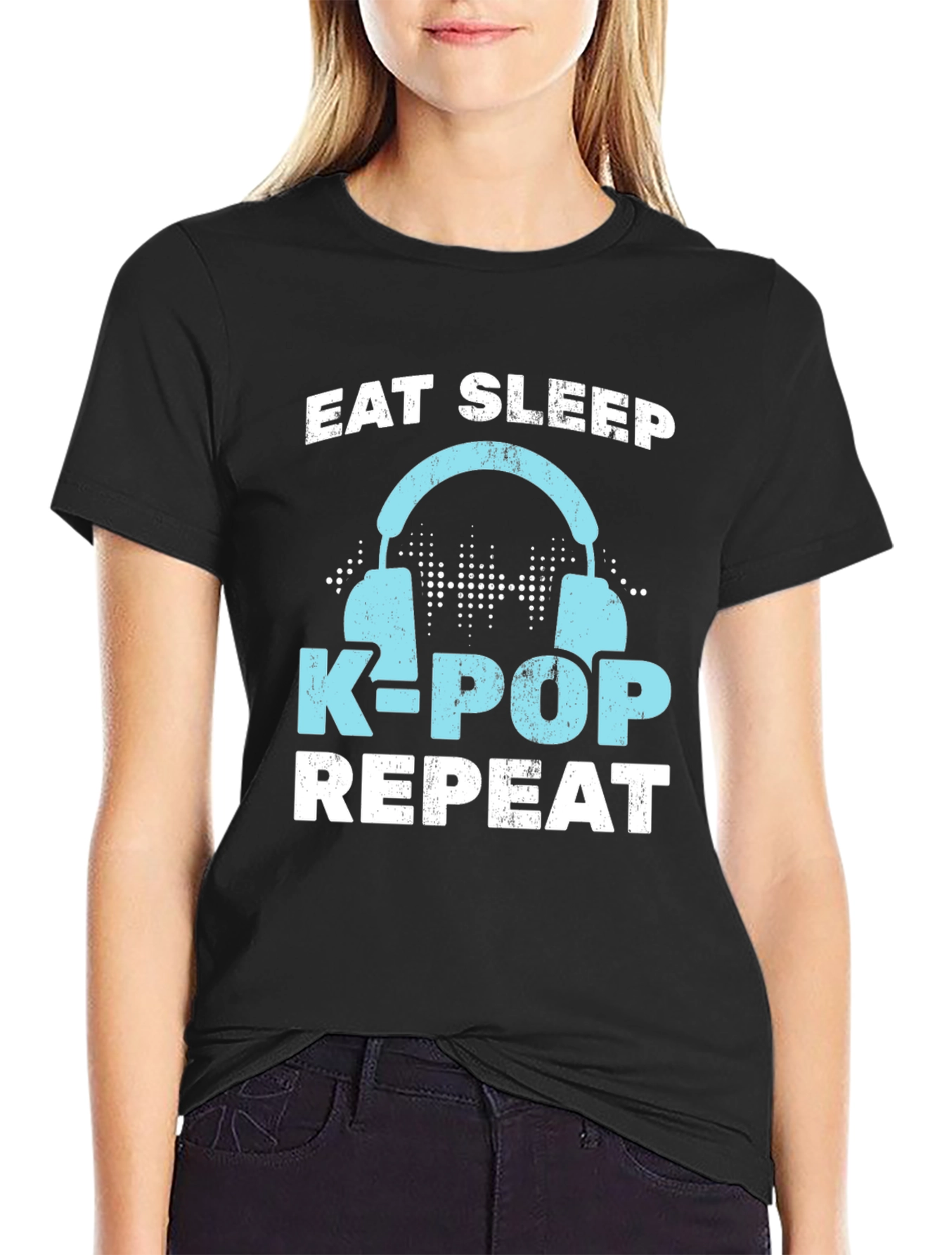Eat Sleep K-Pop Repeat Graphic Tee
