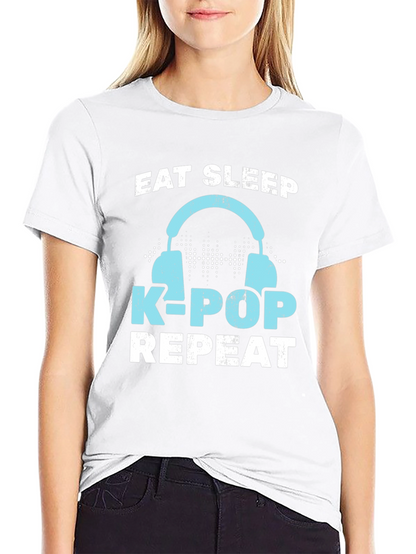 Eat Sleep K-Pop Repeat Graphic Tee
