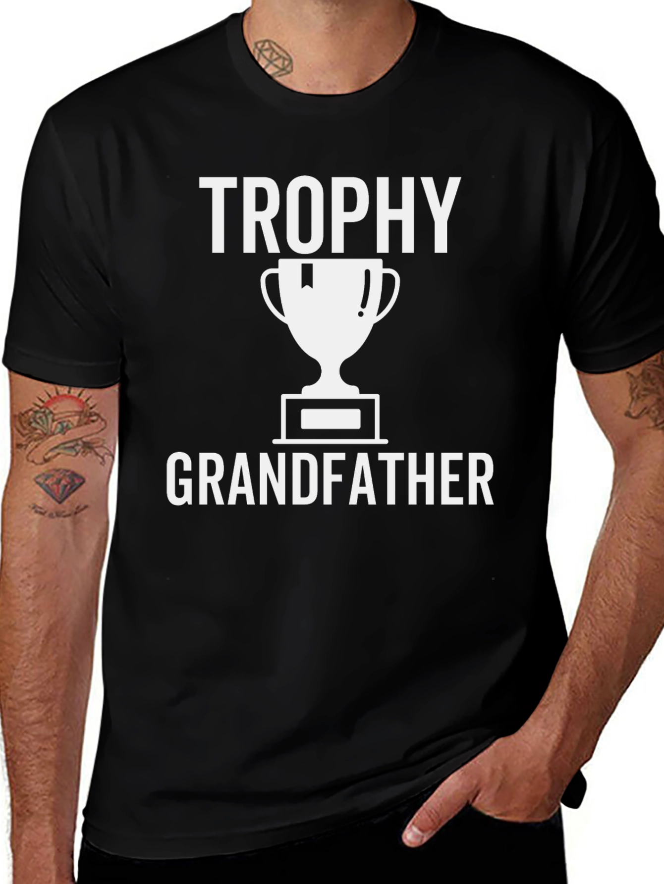 Trophy Grandfather Graphic T-Shirt - Black