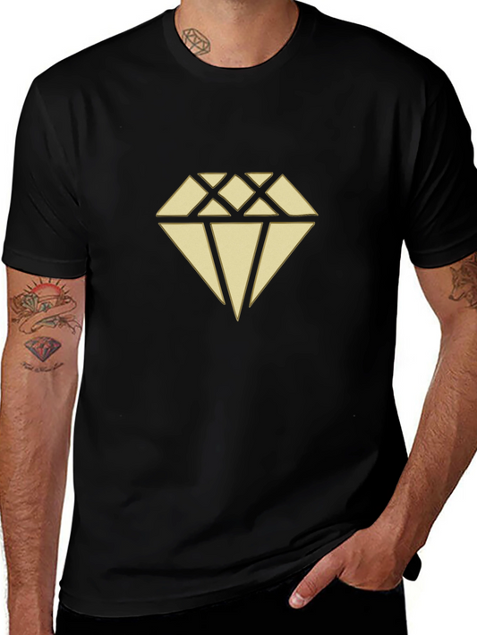 Diamond Graphic Print Black T-Shirt