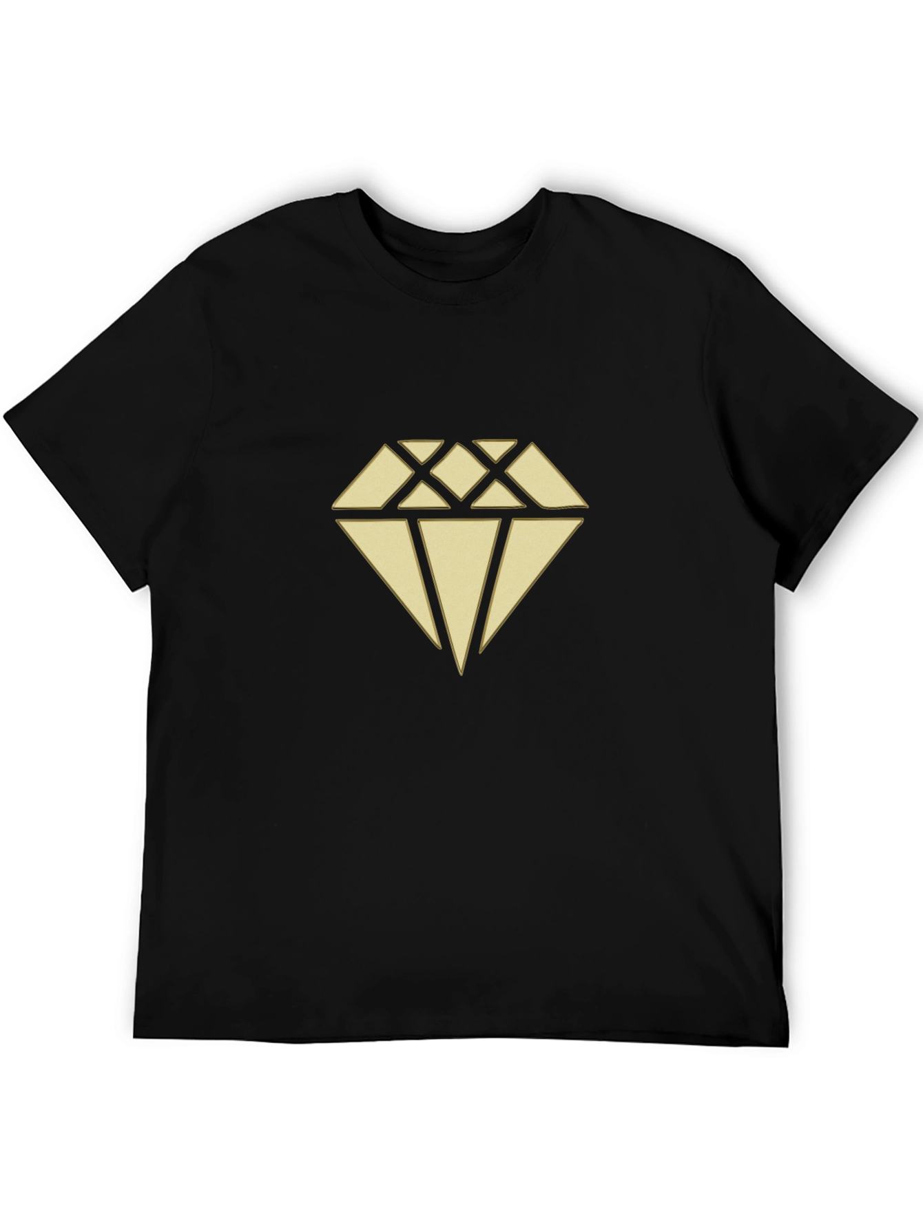Diamond Graphic Print Black T-Shirt