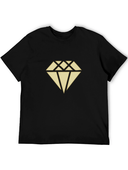 Diamond Graphic Print Black T-Shirt