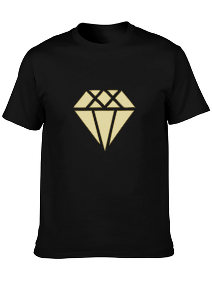 Diamond Graphic Print Black T-Shirt