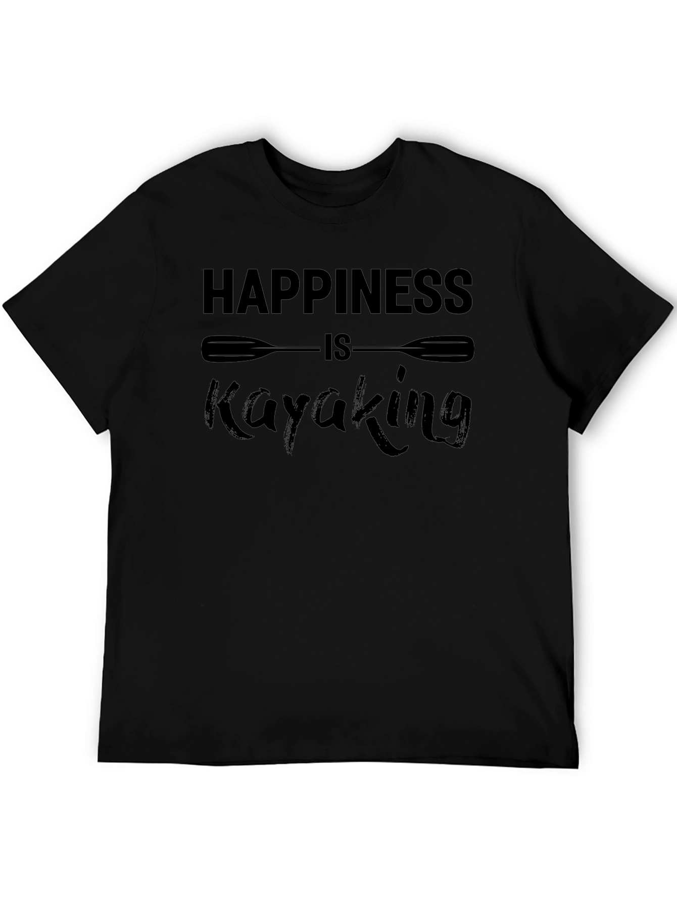 Happiness is Kayaking Black T-Shirt
