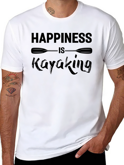 Happiness is Kayaking Black T-Shirt