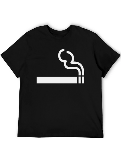 Smoking Cigarette Graphic Tee - Black