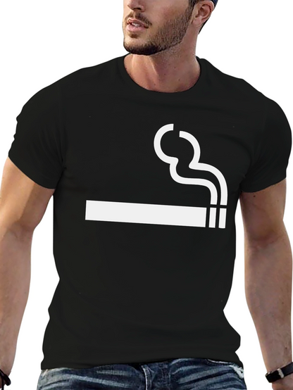 Smoking Cigarette Graphic Tee - Black