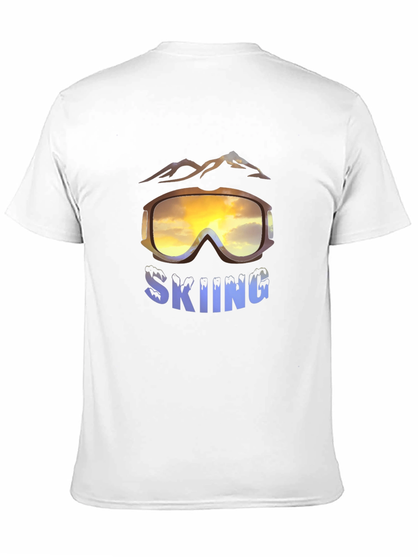 Mens Skiing Goggles Graphic Black T-Shirt