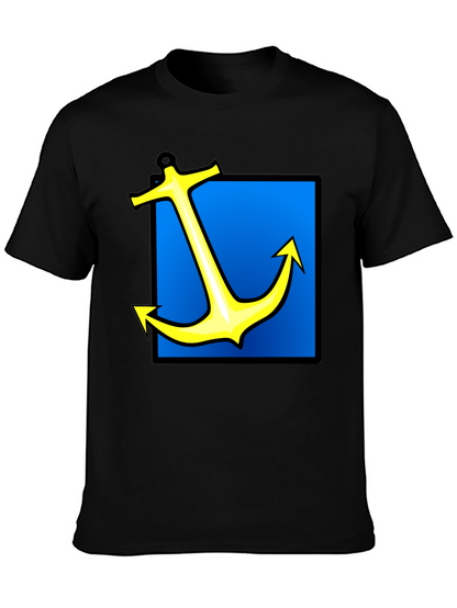 Nautical Anchor Graphic Tee - Black