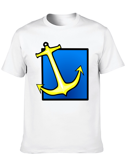Nautical Anchor Graphic Tee - Black
