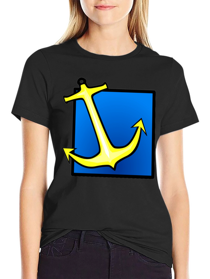 Nautical Anchor Graphic Tee - Black