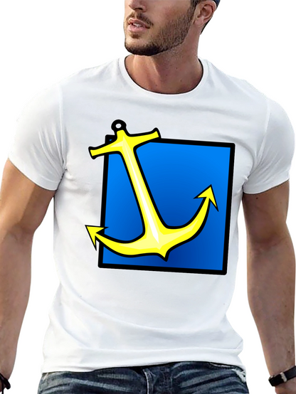 Nautical Anchor Graphic Tee - Black